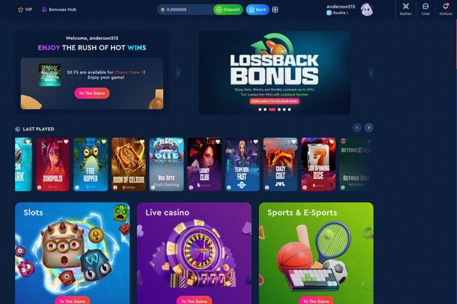 Celsius Casino - Inscription : Rejoignez-nous